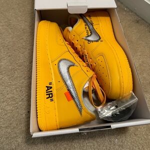 Nike Air Force 1 x Off-White Lemonade / ICA / University Gold New Size 7